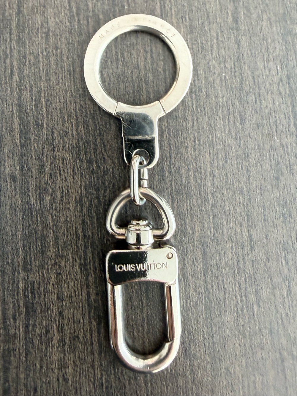 Louis Vuitton Anneau Clés Silver Tone Swivel Key Ring / Bag Charm
